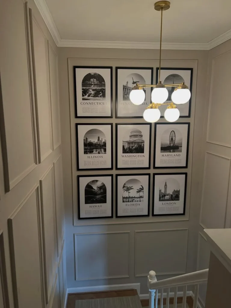Gallery Wall Framed With Picture Moulding