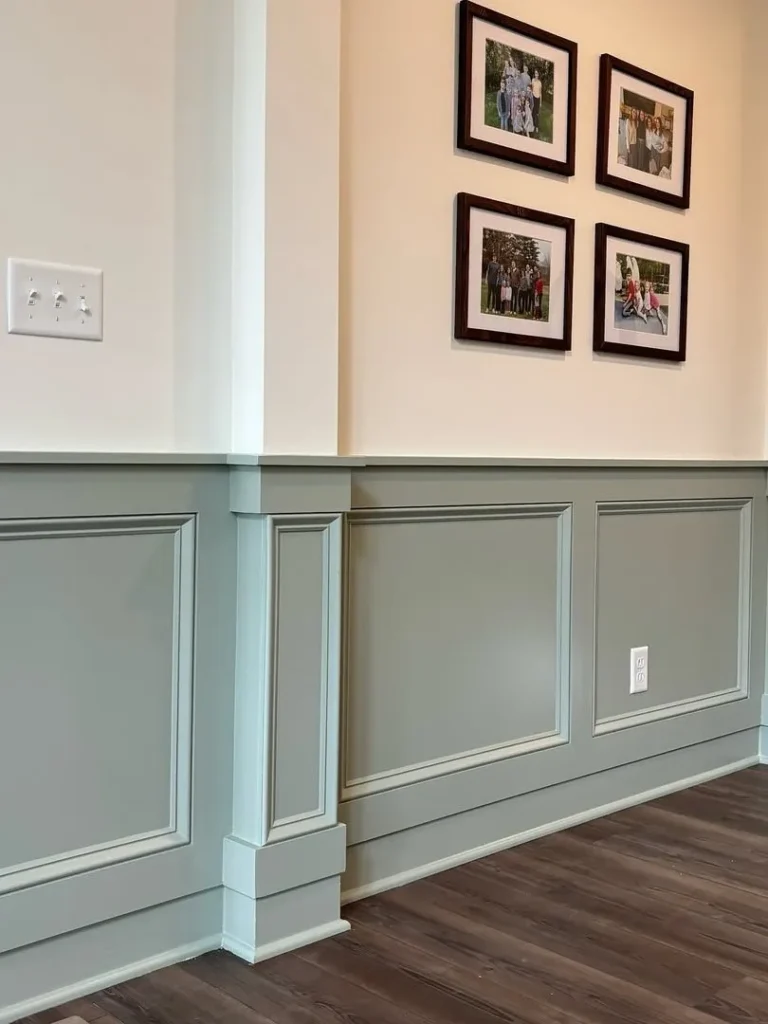 Half Wall Wainscoting for a Bright Hallway