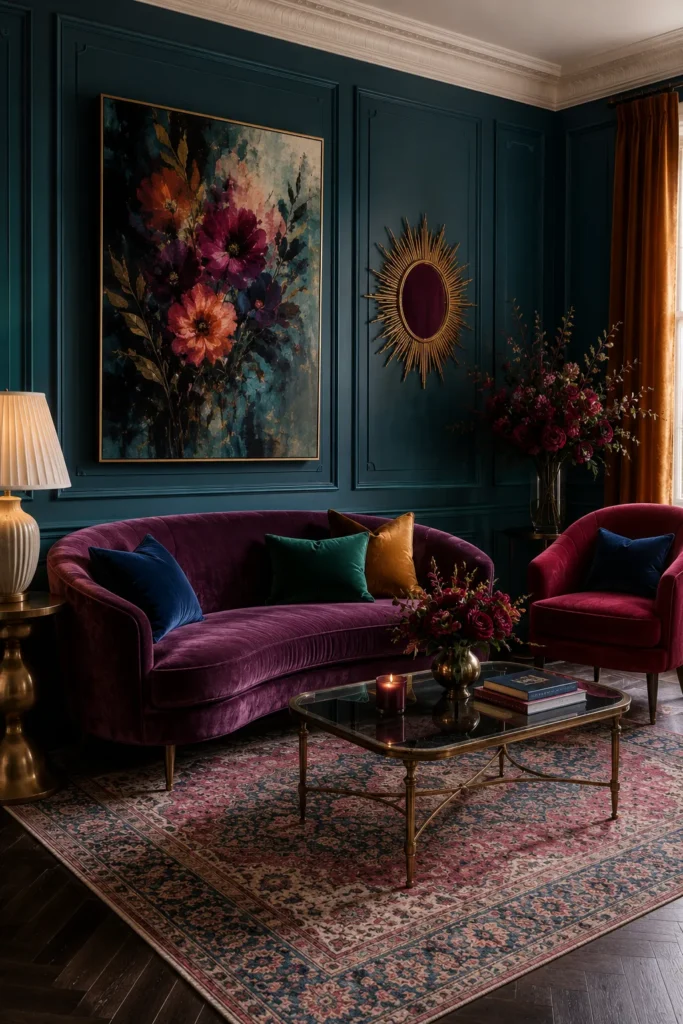 Jewel Tone Paint Colors for Bold Living Rooms