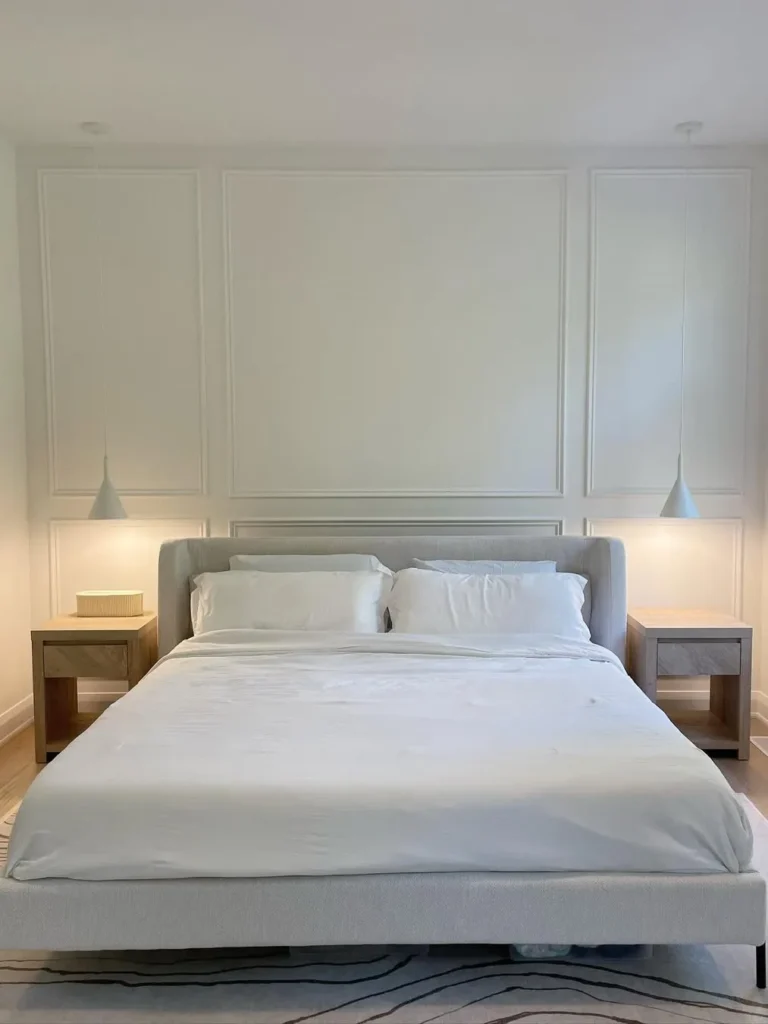Minimal Bedroom With Elegant Wall Panels