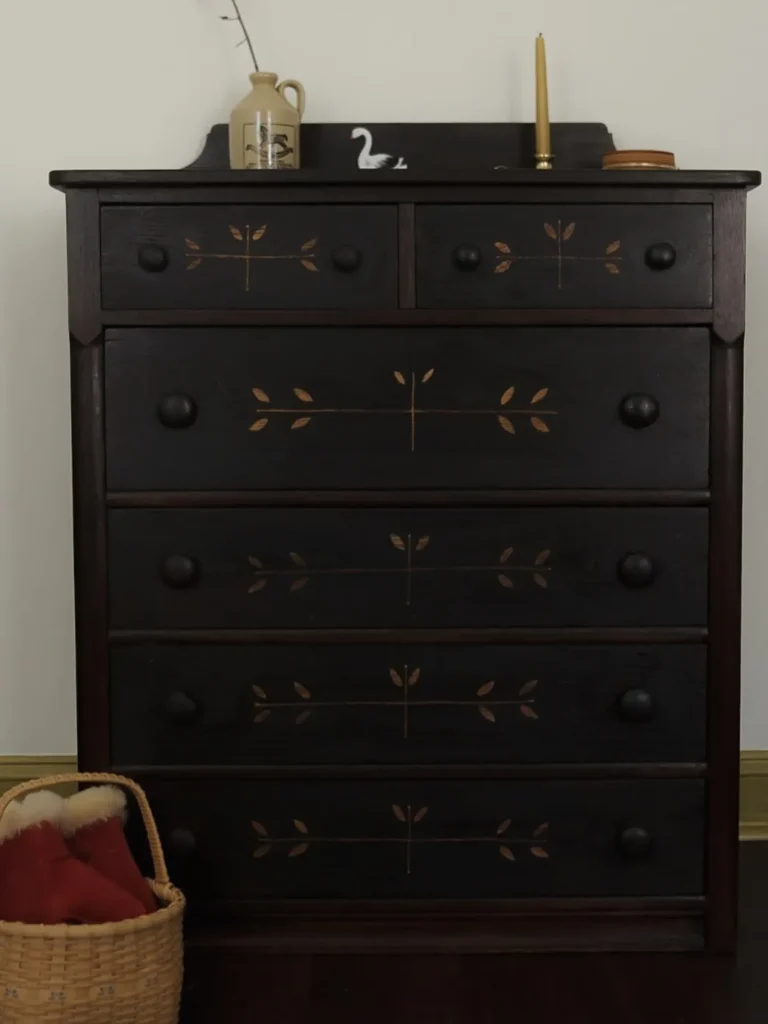 Minimal Black Folk Art Dresser