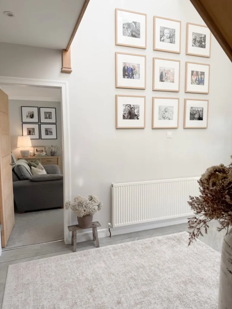 Minimal Staircase Family Photo Gallery Wall