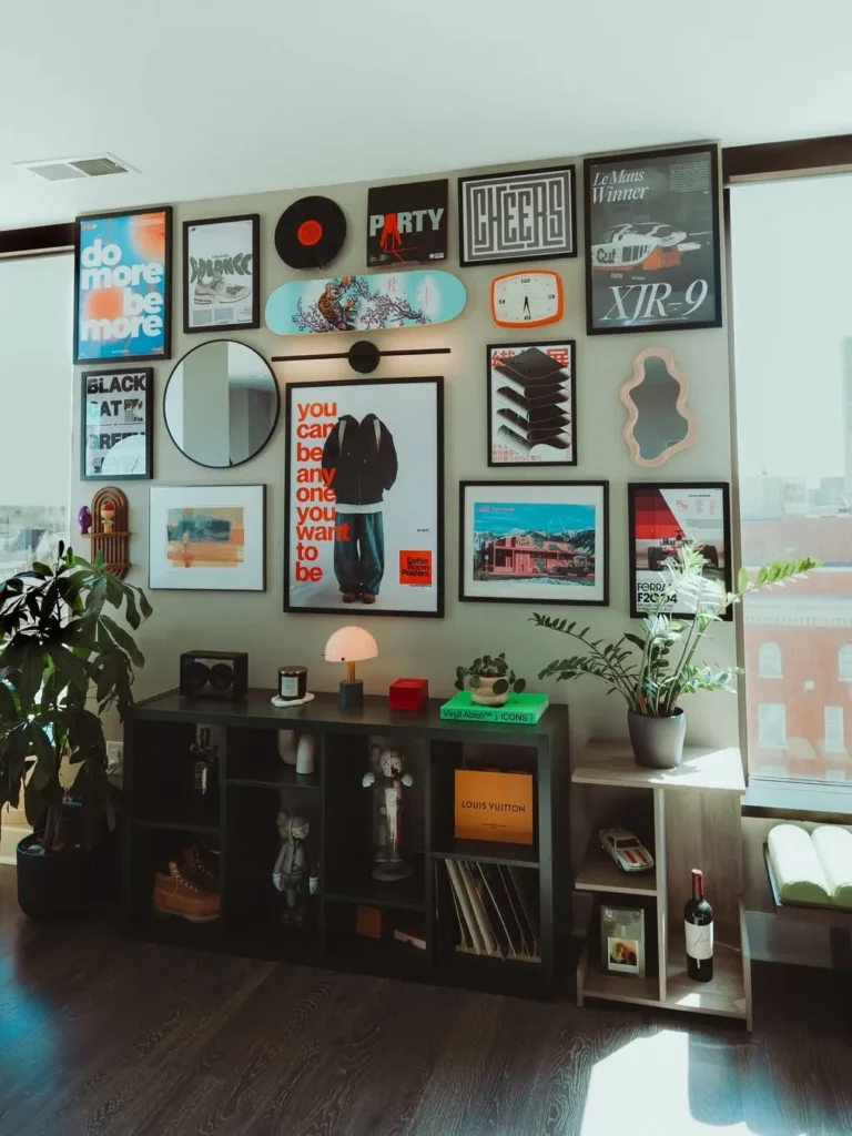 Modern Photo Wall With Posters and Statement Prints