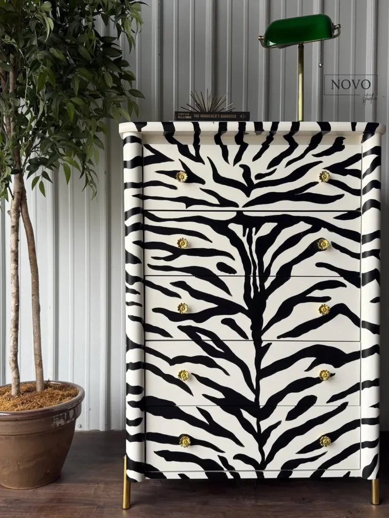 Modern Zebra Print Dresser Makeover