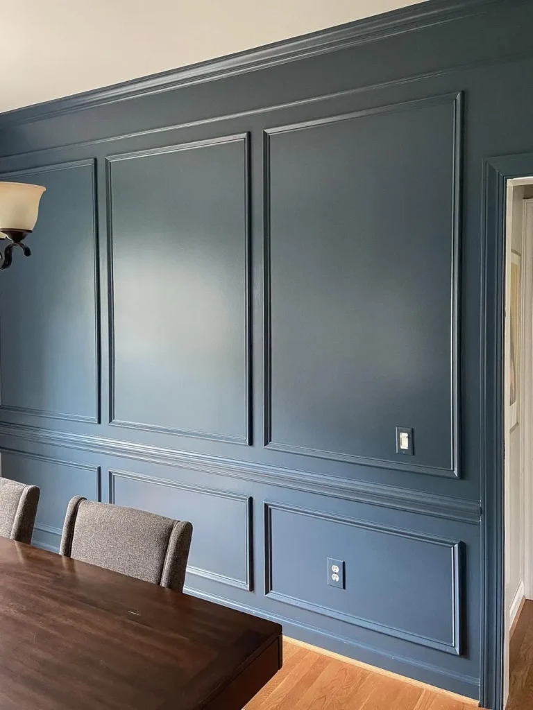 Moody Navy Blue Picture Frame Wall Panels