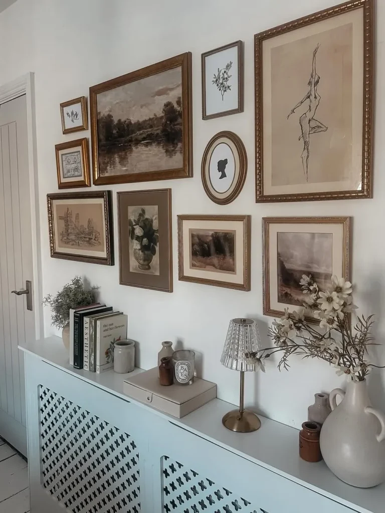 Neutral Vintage Gallery Wall With Timeless Artwork