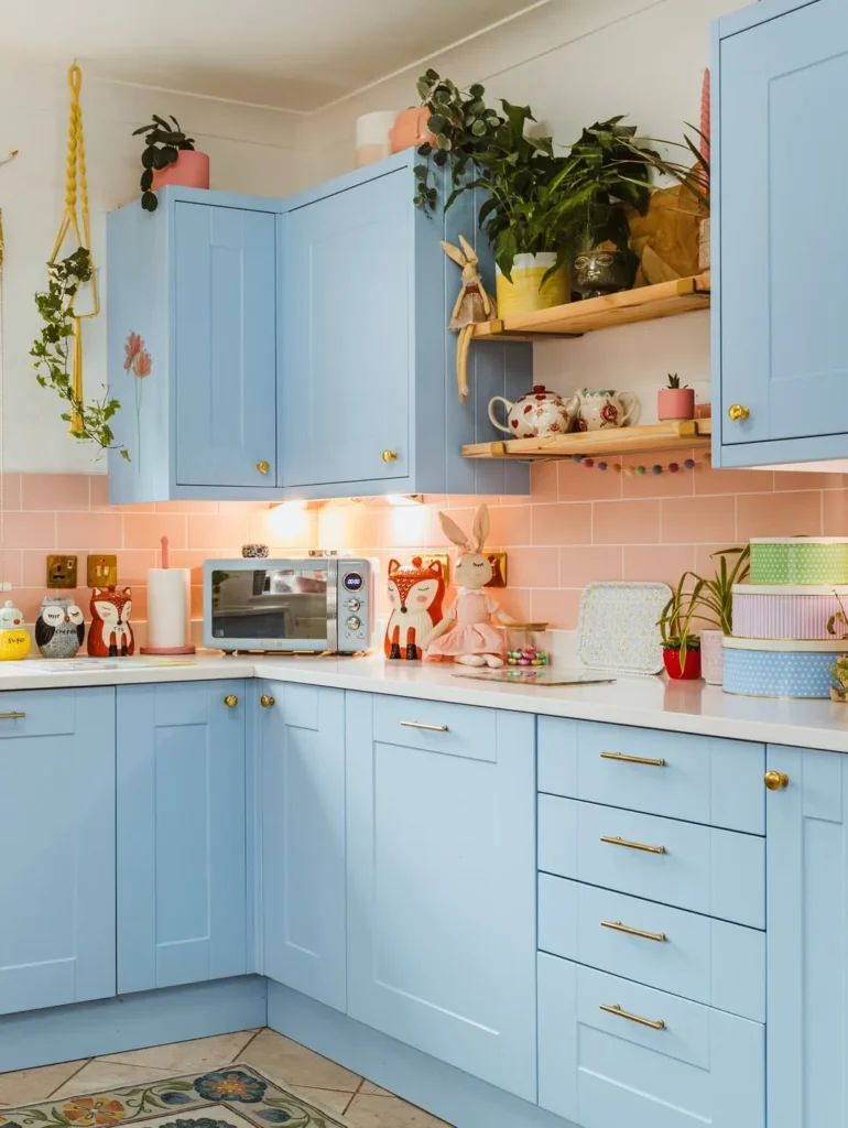 Pastel Blue and Blush Pink Kitchen Color Palette