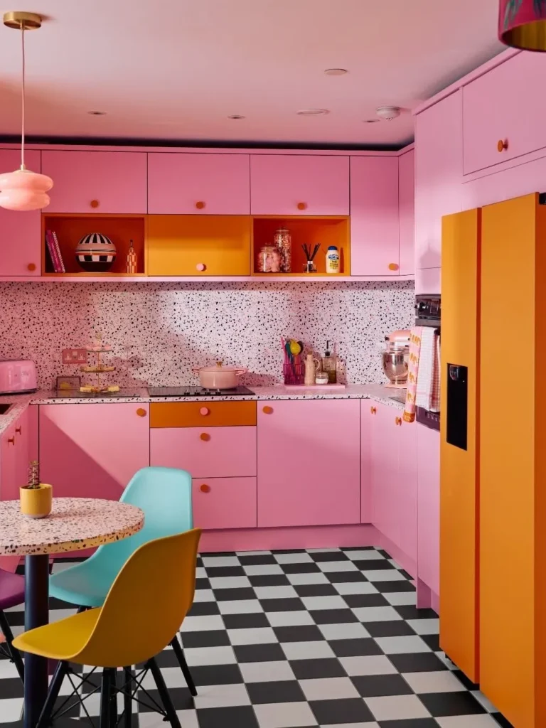 Playful Pink and Orange Retro Kitchen Palette