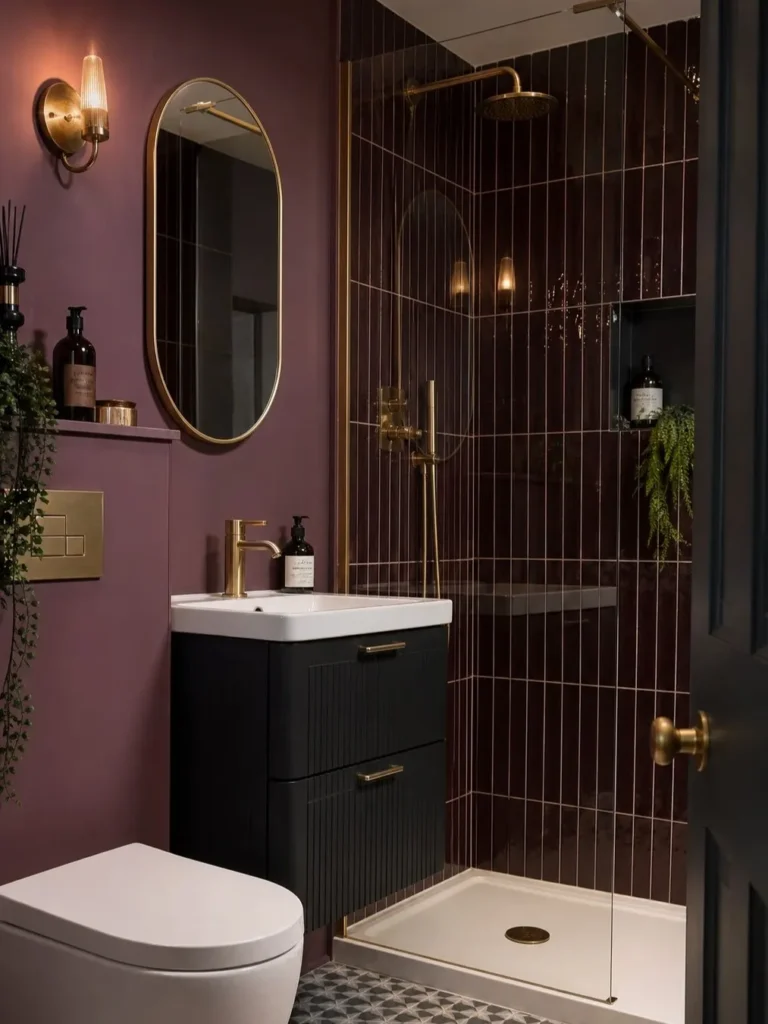 Rich Plum Purple Bathroom Color Scheme