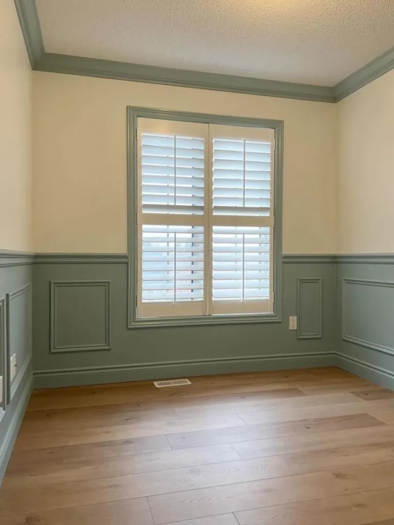 Sage Green Two-Tone Wainscoting Design