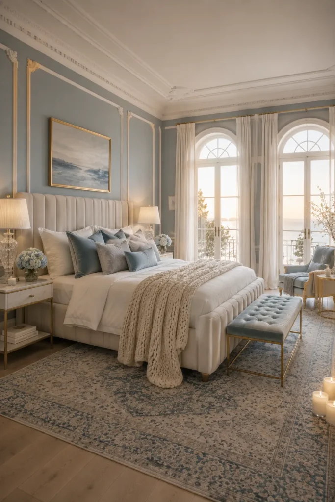Soft Blue Walls for a Calm Coastal Bedroom