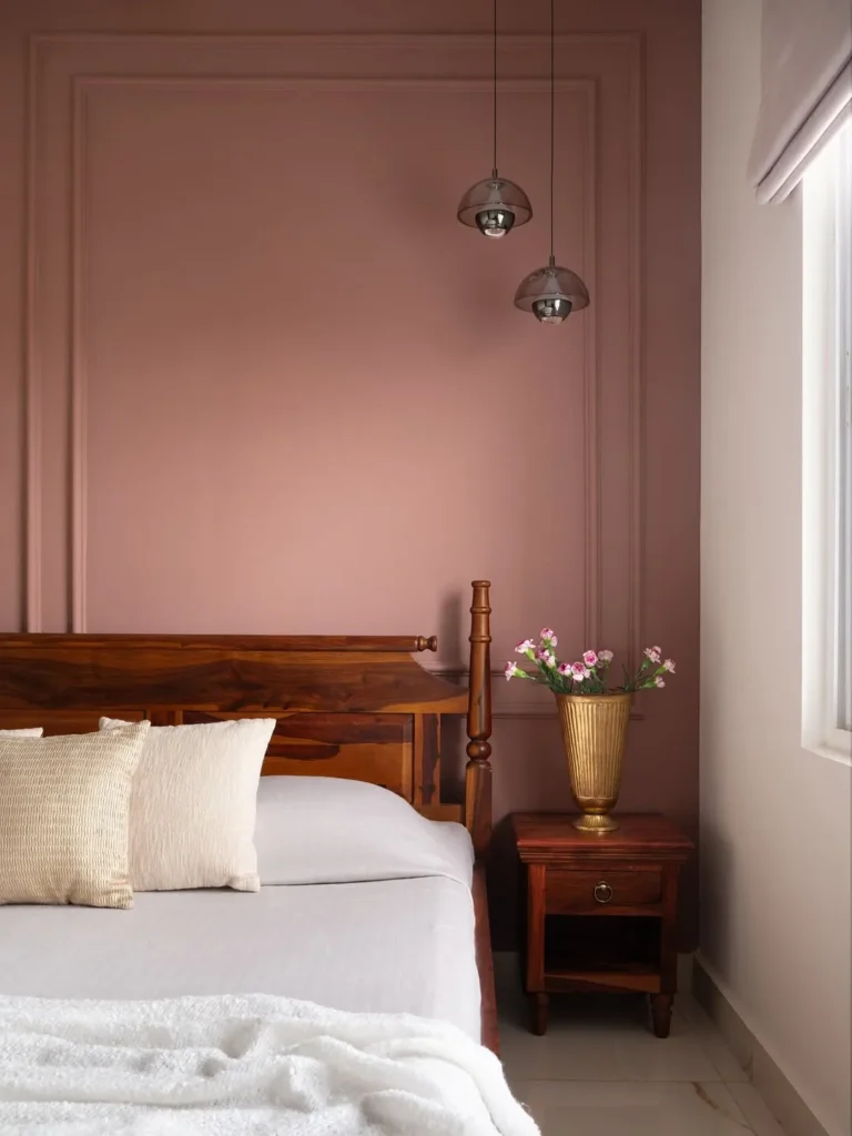 Soft Mauve Picture Frame Wainscoting Feature Wall