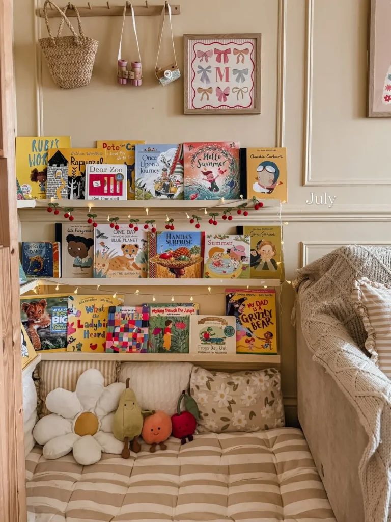 Summer Nursery Bookshelf Reading Nook
