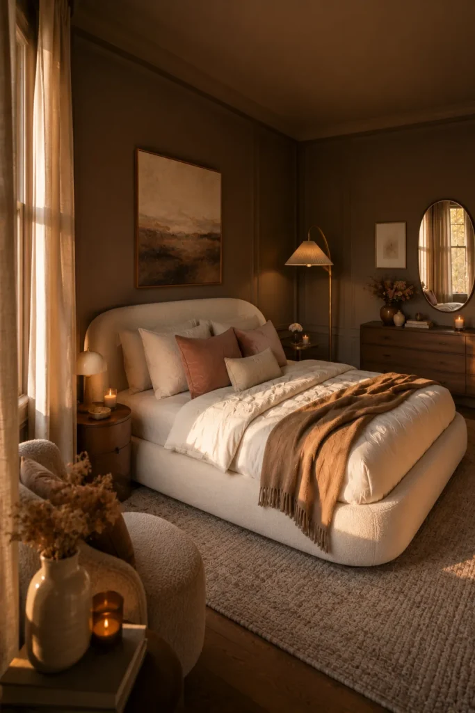Taupe Bedroom Paint With Soft Evening Glow