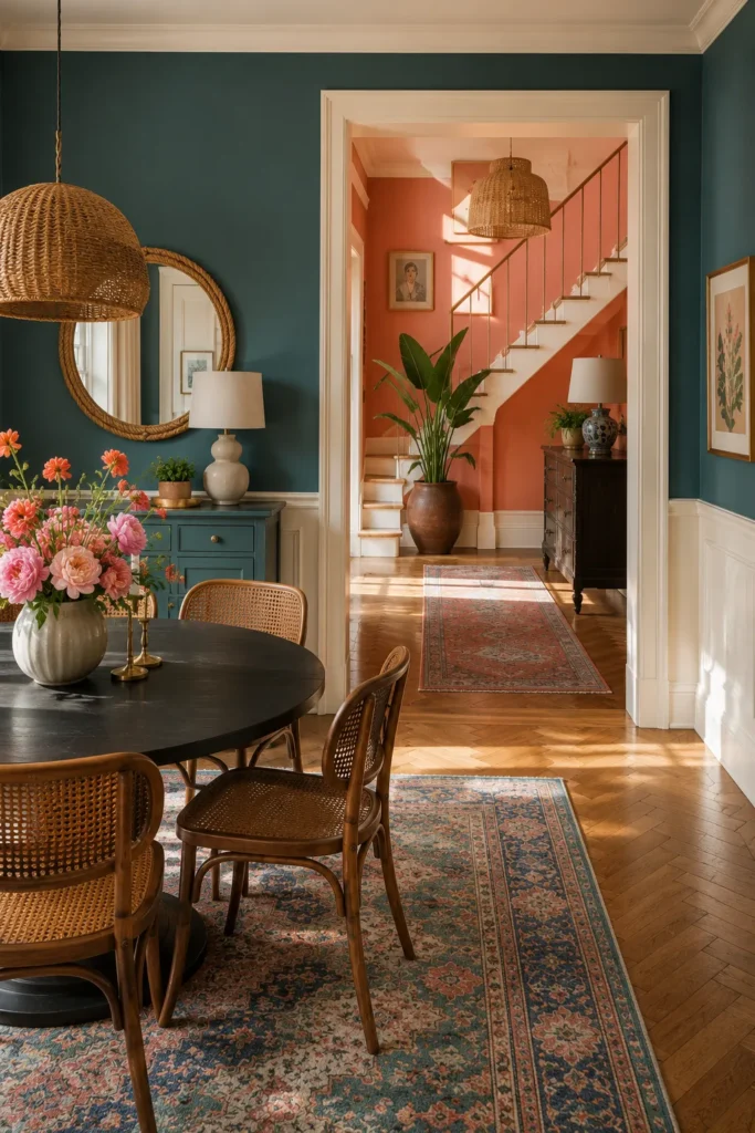 Teal and Terracotta Paint Colors That Flow Together