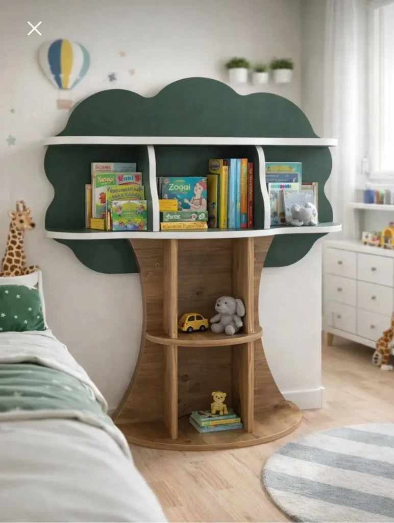 Tree-Shaped Nursery Bookshelf for Kids Room