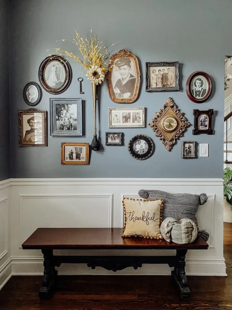 Vintage Family Gallery Wall With Heirloom Frames