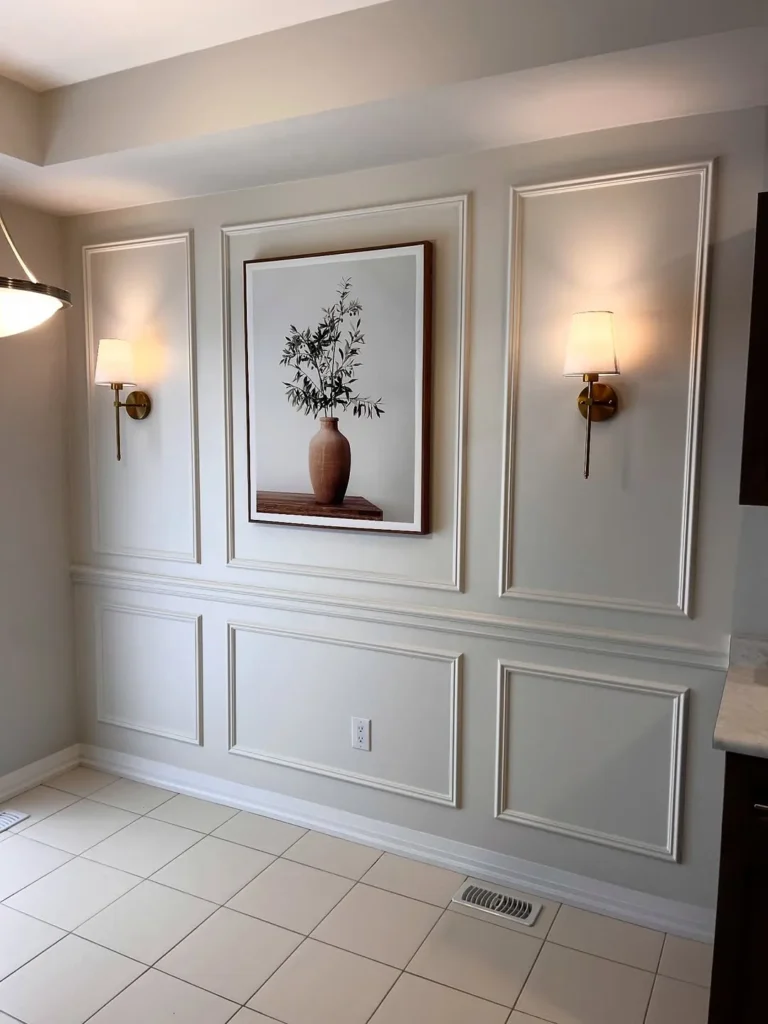 Wall Molding With Framed Botanical Print