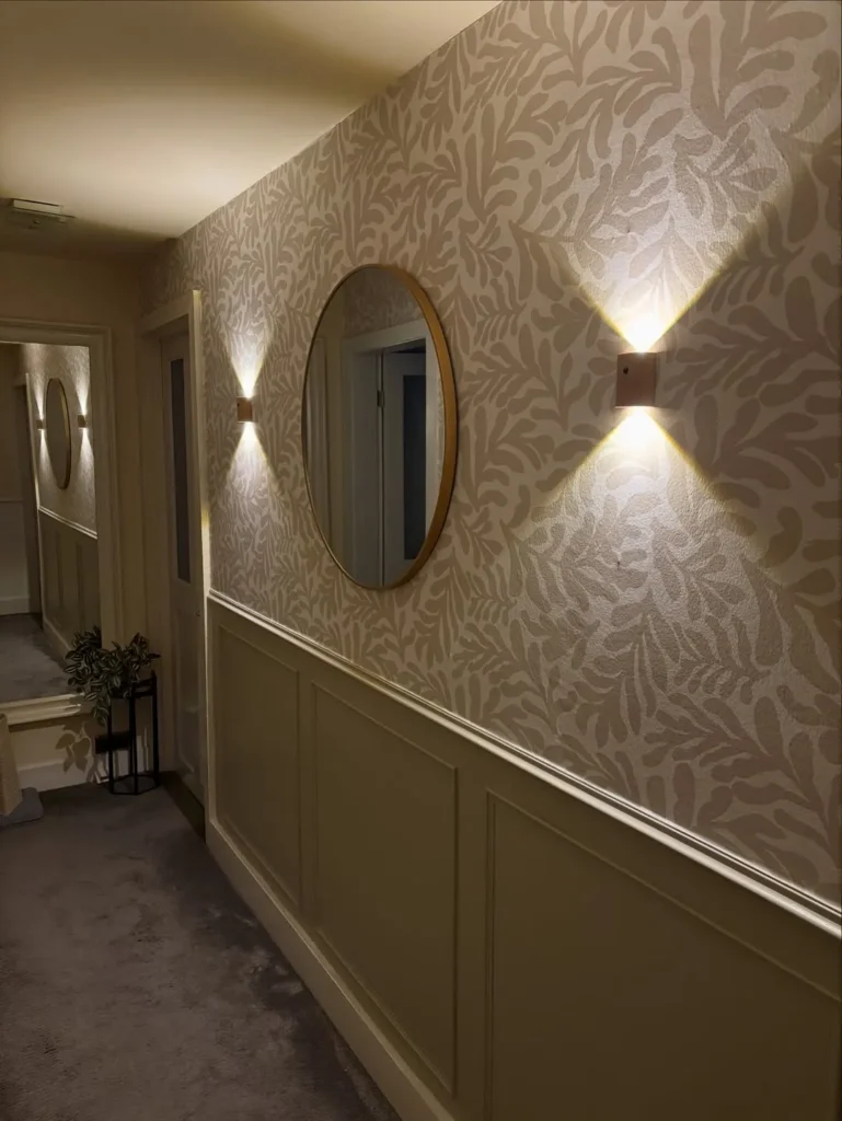 Wallpaper and Wainscoting Hallway Combination