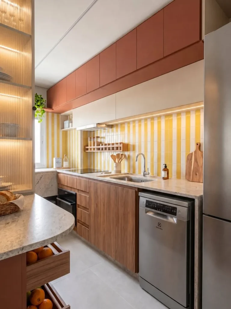 Walnut Wood and Terracotta Kitchen Color Palette