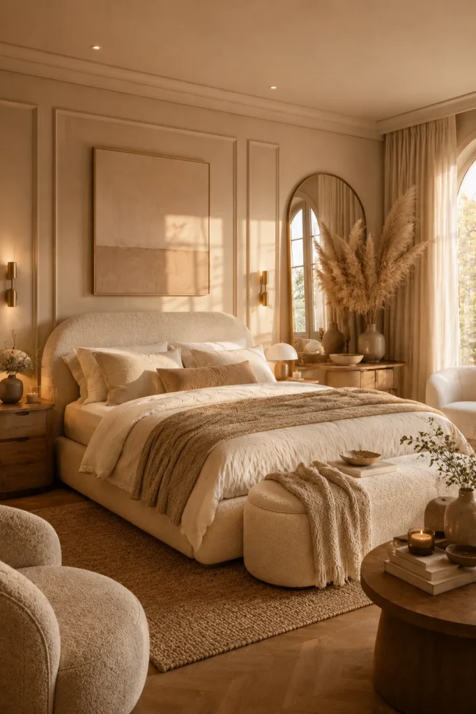 Warm Beige Bedroom With Cozy Neutral Layers