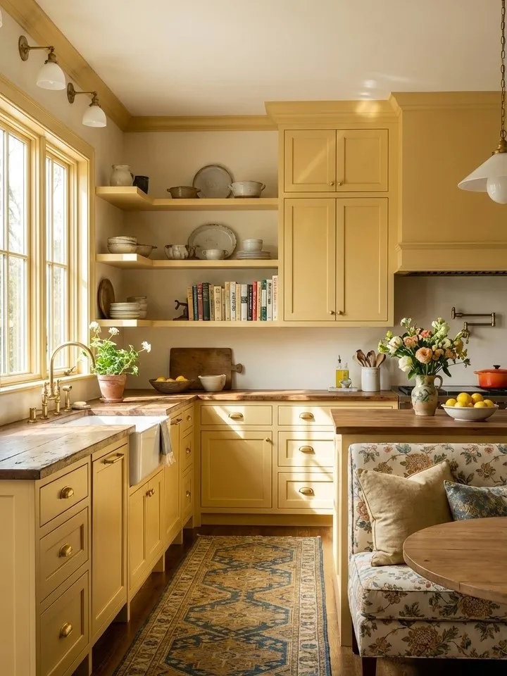 Warm Butter Yellow Cozy Kitchen Color Palette