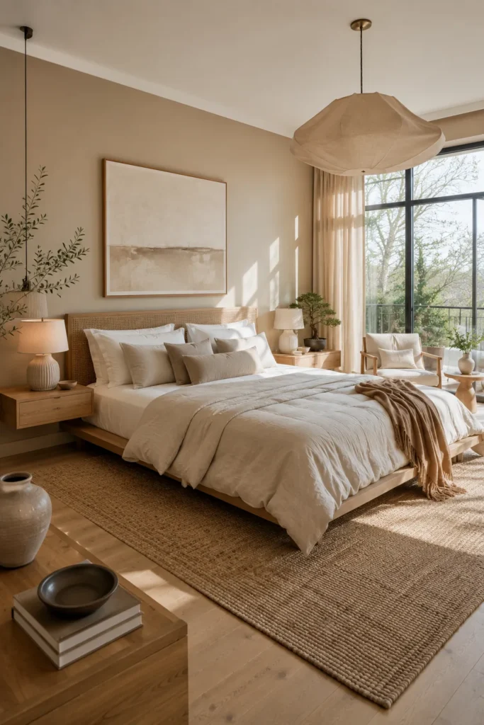 Warm Greige Paint for a Relaxed Bedroom Retreat