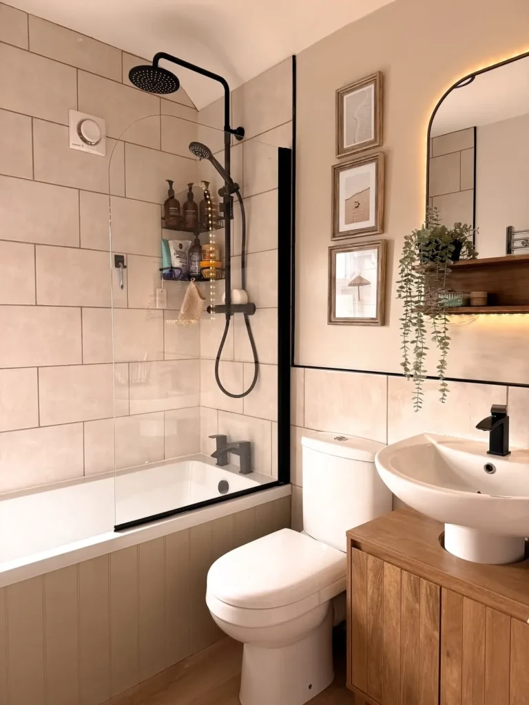 Warm Greige Small Bathroom Paint Idea