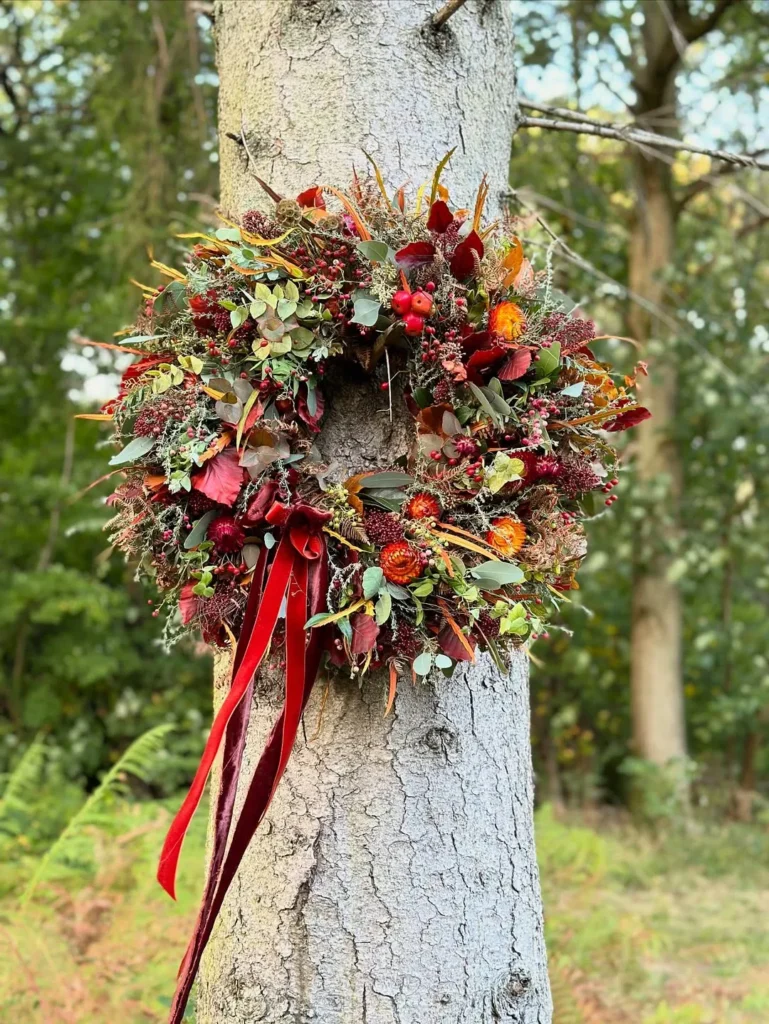 Woodland Fall Wreath With Forest Foliage