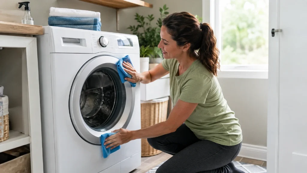 Finish With the Door Glass and Outside of the Washer