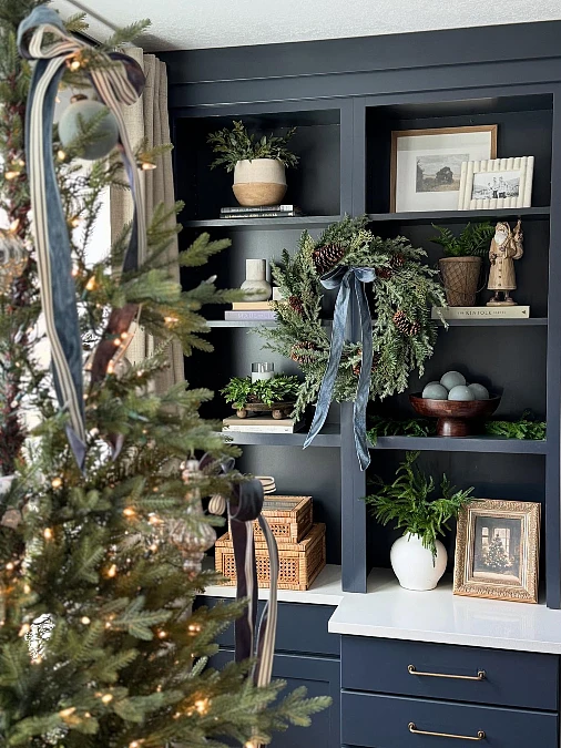 Dark Built-In Christmas Greenery
