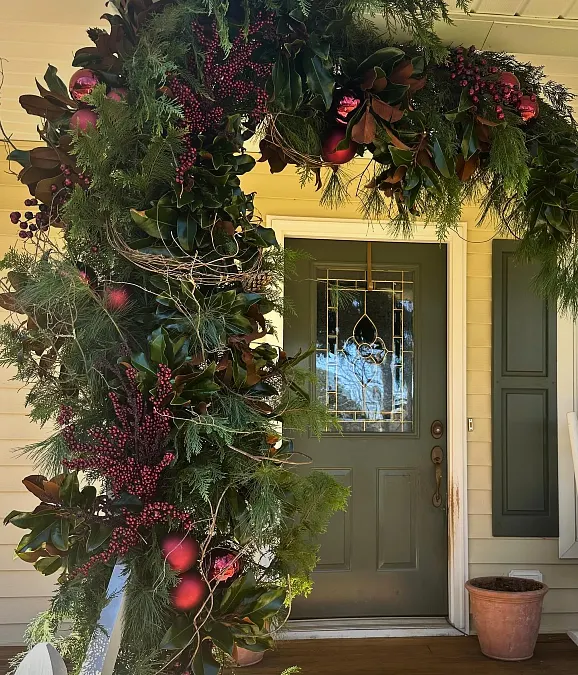 Magnolia and Evergreen Porch Garland
