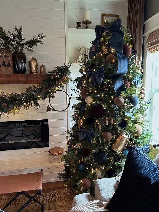 Navy and Bronze Christmas Tree