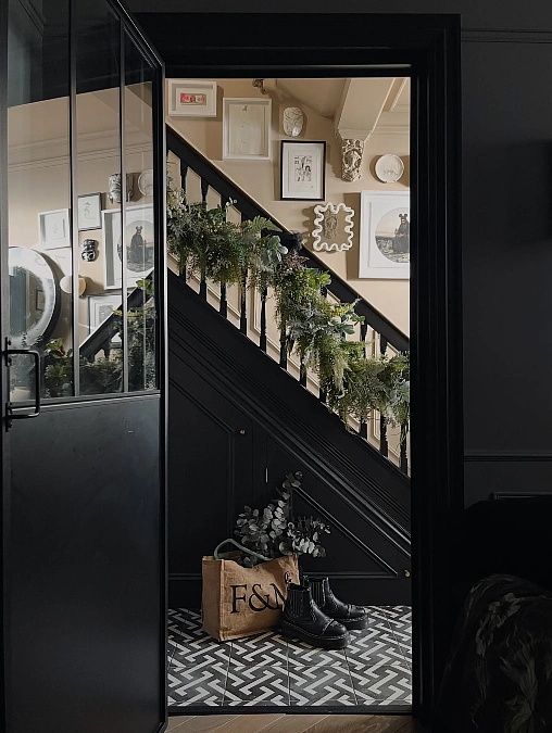 Gallery Wall Staircase Greenery