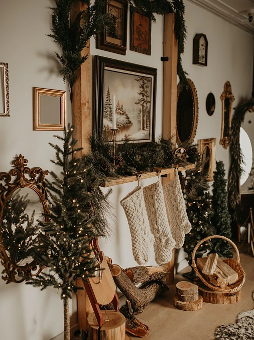 Rustic Evergreen Gallery Wall