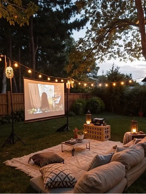 Backyard Movie Night Lounge