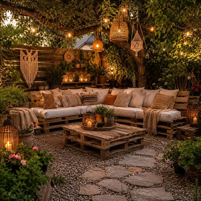 A Boho Patio Under the Trees
