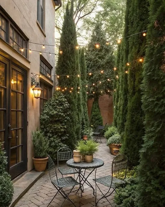 A Narrow Bistro Patio
