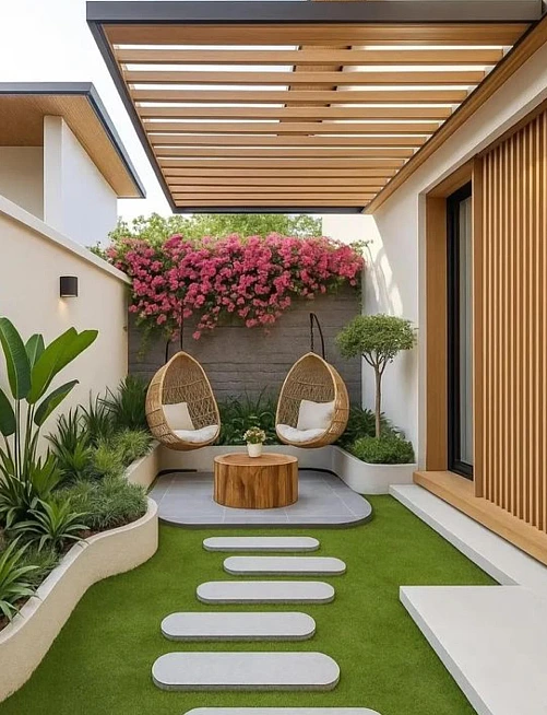 Modern Hanging-Chair Courtyard