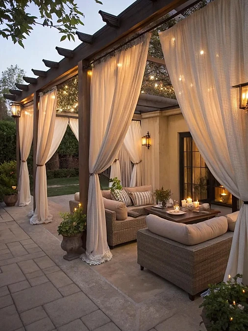 Soft Curtain Patio Lounge