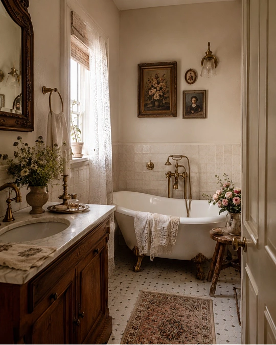Vintage Brass with Romantic Cottage Details
