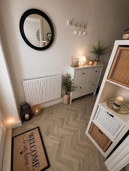 Soft Neutral Entryway Storage